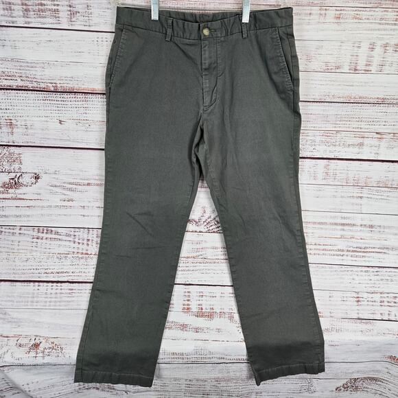 Vineyard Vines Mens Stretch Breaker Chino Pants Sz 34X30 Olive Green Cargo Golf - Picture 1 of 12